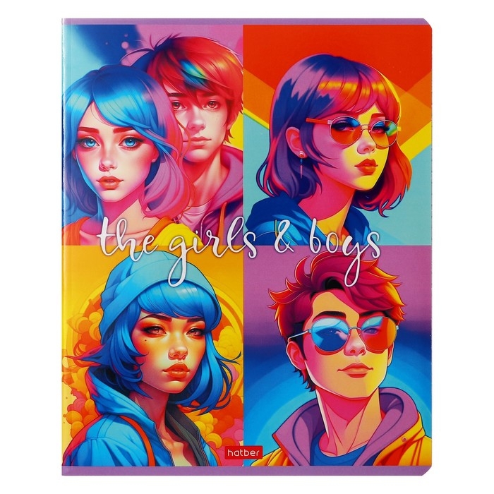 Тетрадь 48 листов, в клетку "Новое поколение", обложка мелованный картон, блок 65г/м2, 5В МИКС