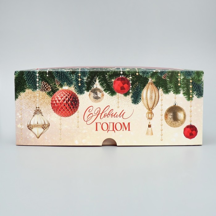 Коробка для капкейков складная с двусторонним нанесением «С Новым годом», 25 х 17 х 10 см, Новый год Коробка для капкейков складная с двусторонним нанесением «С Новым годом», 25 х 17 х 10 см, Новый год