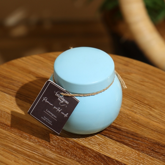Свеча ароматическая в баночке 150 гр, парафин, lemongrass Свеча ароматическая в баночке 150 гр, парафин, lemongrass