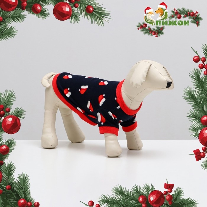 Толстовка Толстовка "Новогодний колпак", размер M, синяя (ДС 32, ОШ 28, ОГ 46 см)