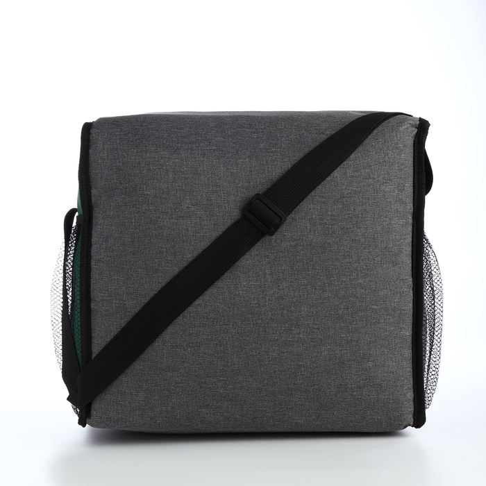 Термосумка на молнии, наружный карман, 23 л, цвет серый/зелёный Термосумка на молнии, наружный карман, 23 л, цвет серый/зелёный