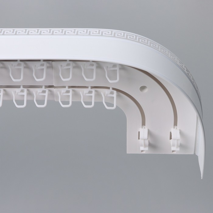 Карниз двухрядный, «Ультракомпакт. Лабиринт», 160 см, с декоративной планкой, цвет белый Карниз двухрядный, «Ультракомпакт. Лабиринт», 160 см, с декоративной планкой, цвет белый