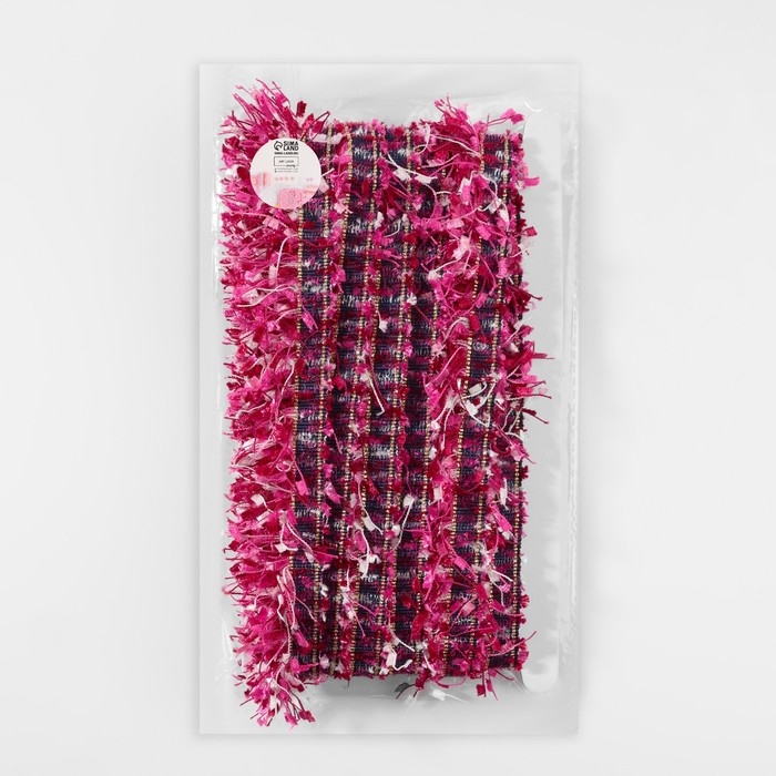 Тесьма декоративная «Твидовая», односторонняя, 35 мм, 5 ± 0,5 м, цвет фуксия Тесьма декоративная «Твидовая», односторонняя, 35 мм, 5 ± 0,5 м, цвет фуксия