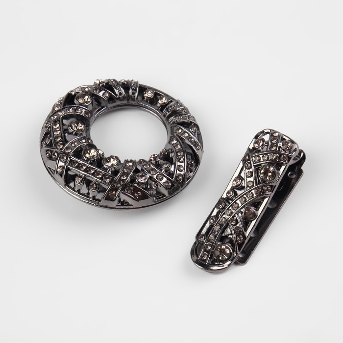 Декоративная застёжка, 7,5 × 4,5 см, цвет чёрный Декоративная застёжка, 7,5 × 4,5 см, цвет чёрный