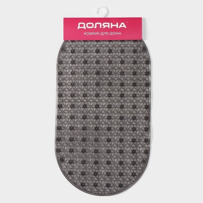 Коврик противоскользящий в ванну на присосках Доляна «Классика» 37×70 см, цвет чёрный Коврик противоскользящий в ванну на присосках Доляна «Классика» 37×70 см, цвет чёрный