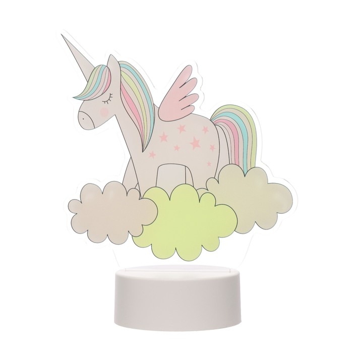 Светильник Светильник "Единорог" LED 3000К USB/от батареек 3хАА белый 16,3х9х23 см