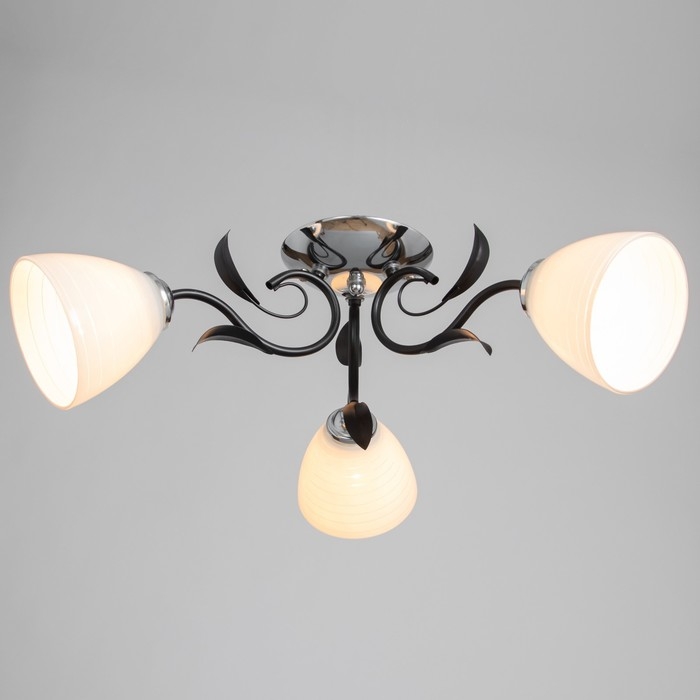 Люстра Люстра "Девин" 3хЕ27 40Вт черно-хромовый 55х55х30 см BayerLux