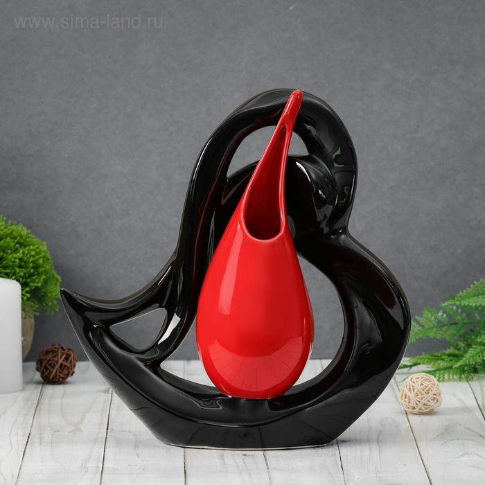 Ваза керамика настольная Ваза керамика настольная "Капля" сердце, 24х24,5 см, микс