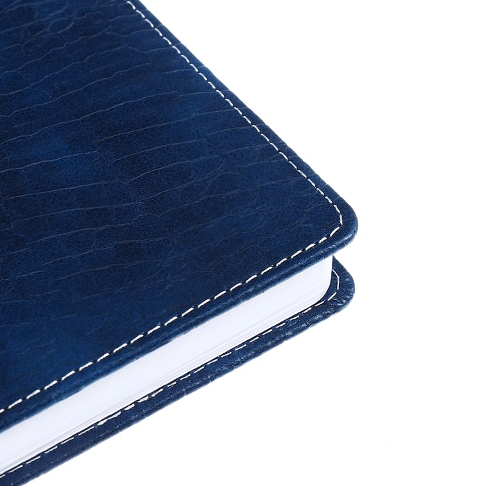 Ежедневник датированный 2025 года, A5 168 листов, Attomex. Croco, твердая обложка кожзам с поролоном, перефото, ляссе, блок 70, синий Ежедневник датированный 2025 года, A5 168 листов, Attomex. Croco, твердая обложка кожзам с поролоном, перефото, ляссе, блок 70, синий