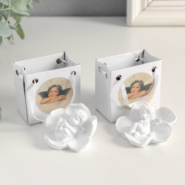 Сувенир Сувенир "Ангелочек спящий в цветке" МИКС 3,5х5,5х5,5 см