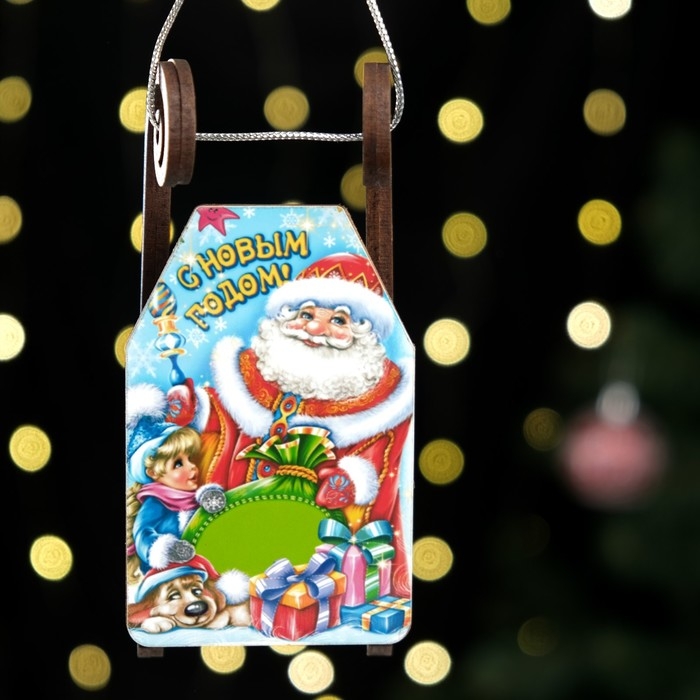 Елочное украшение Елочное украшение "Саночки №3", 12,5 х 6 см