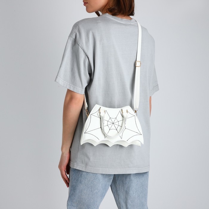 Сумка молодёжная на молнии, цвет белый Сумка молодёжная на молнии, цвет белый