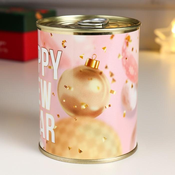 Копилка-подарок металл  Копилка-подарок металл "Happy New Year"