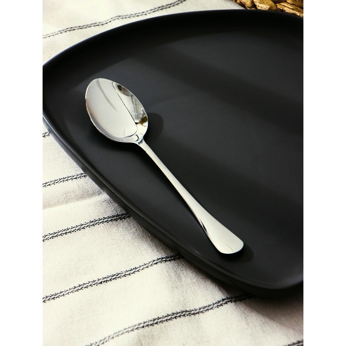 Ложка десертная из нержавеющей стали Доляна &laquo;Таун&raquo;, длина 18,5 см, толщина 2 мм, цвет серебряный