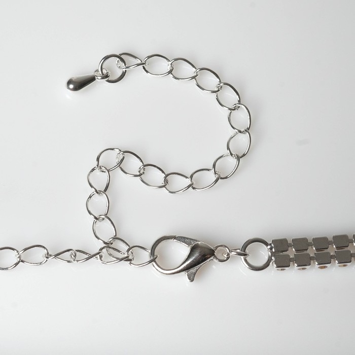 Чокер «Лёд» элегантный, цвет белый в серебре, 32 см Чокер «Лёд» элегантный, цвет белый в серебре, 32 см