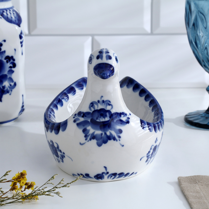 Подставка под половник «Уточка», 13х21 см, гжель Подставка под половник «Уточка», 13х21 см, гжель