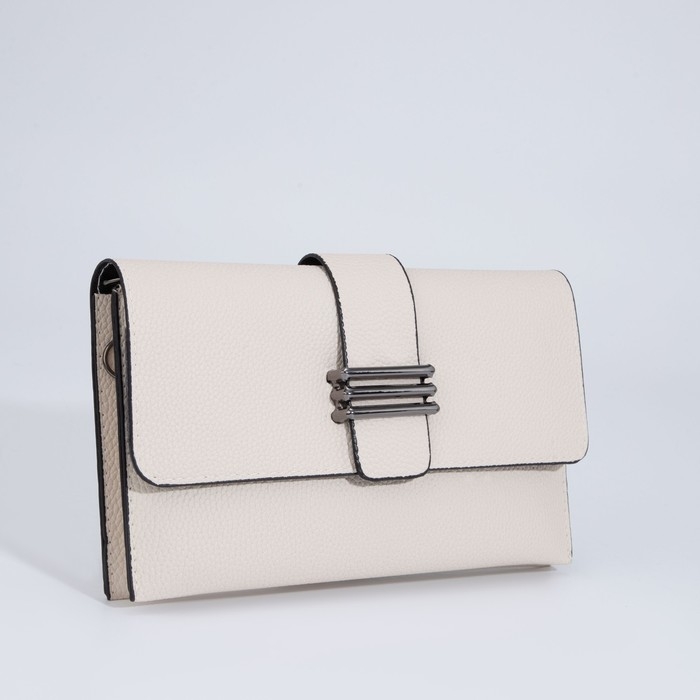 Сумка-клатч на магните, длинный ремень, цвет белый Сумка-клатч на магните, длинный ремень, цвет белый