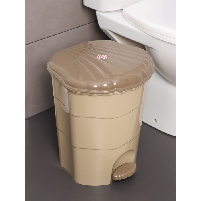 Ведро для мусора, 18 л, с педалью, цвет латте-капучино Ведро для мусора, 18 л, с педалью, цвет латте-капучино