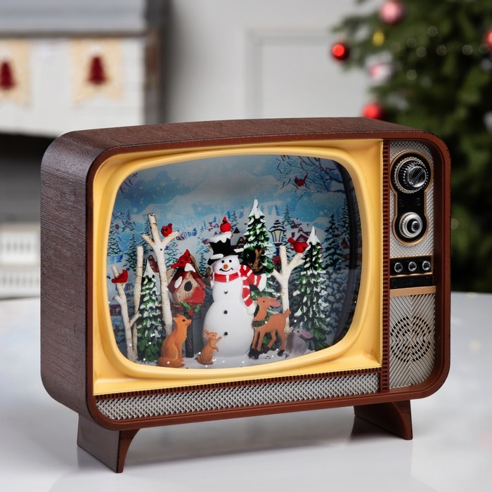 Фигура светодиодная «Новогодний огонек», 21х12.1х17.1 см, музыка, батарейки ААх3 (не в комплекте), USB, свечение мульти Фигура светодиодная «Новогодний огонек», 21х12.1х17.1 см, музыка, батарейки ААх3 (не в комплекте), USB, свечение мульти