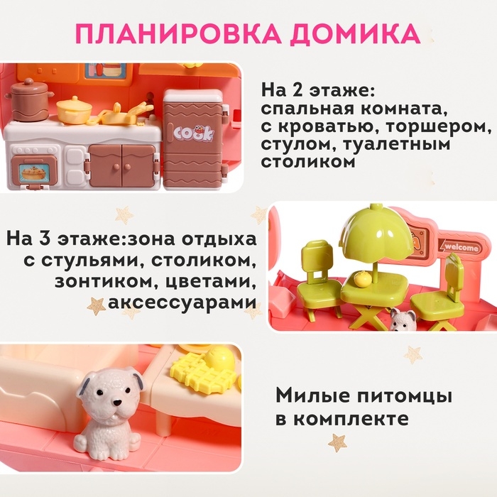 Дом для кукол «Рюкзачок» с куклами, мебелью и аксессуарами Дом для кукол «Рюкзачок» с куклами, мебелью и аксессуарами