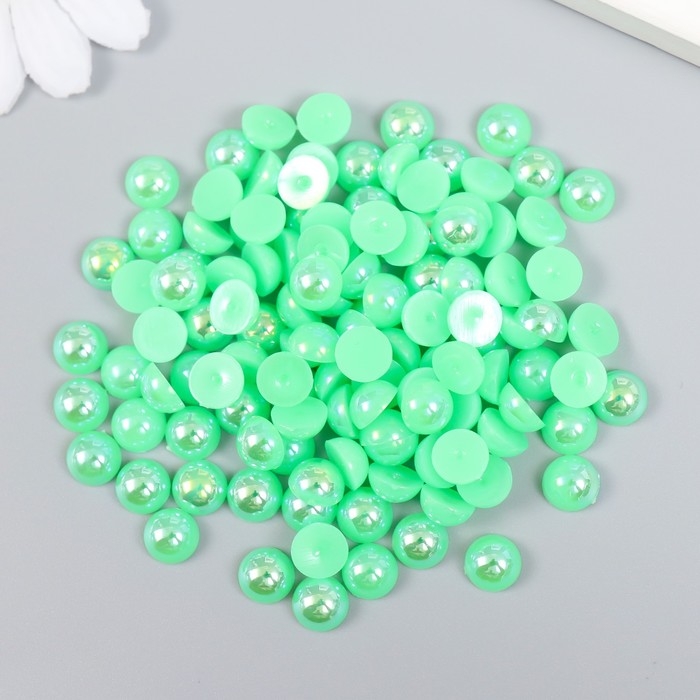 Декор для творчества пластик Декор для творчества пластик "Половинки бусин. Зелёный" 20 гр 0,8х0,8 см