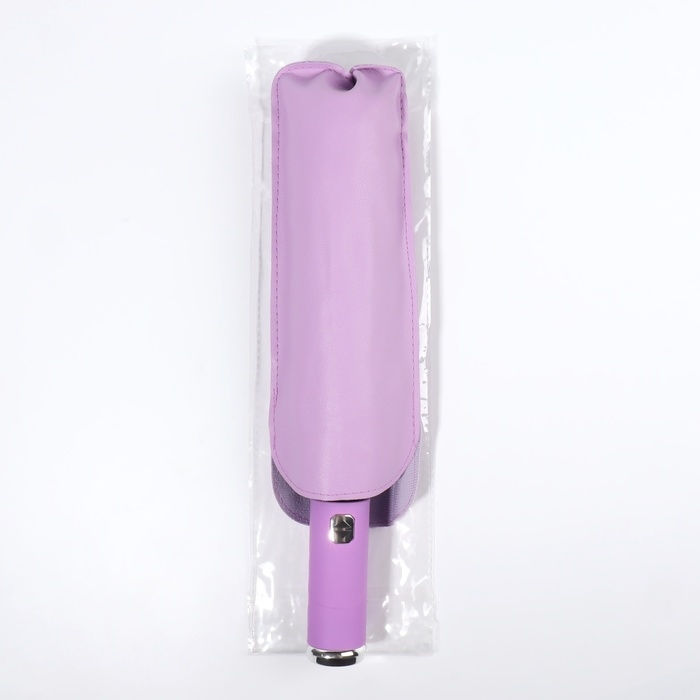 Зонт автоматический «Однотон», с фонарем, 3 сложения, 10 спиц, R = 51/58 см, D = 116 см, цвет сиреневый Зонт автоматический «Однотон», с фонарем, 3 сложения, 10 спиц, R = 51/58 см, D = 116 см, цвет сиреневый