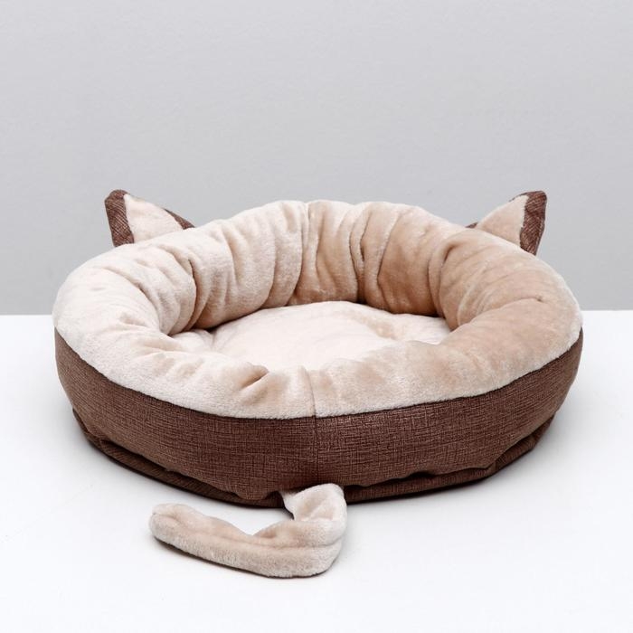 Лежанка Perseiline ЛМ-10 45 x 45 x 12 см, с хвостом и ушками, микс цветов Лежанка Perseiline ЛМ-10 45 x 45 x 12 см, с хвостом и ушками, микс цветов