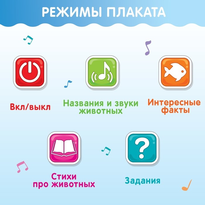 Говорящий электронный плакат «Морской мир», звуковые эффекты