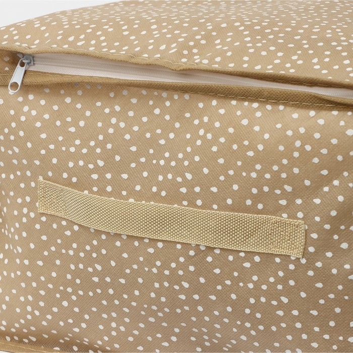 Кофр для хранения вещей Доляна Points, ПВХ окно, 45×30×20 см, цвет бежевый Кофр для хранения вещей Доляна Points, ПВХ окно, 45×30×20 см, цвет бежевый