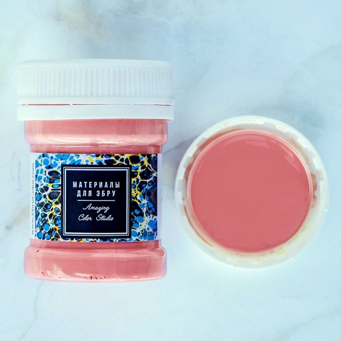 Краска для эбру, лососевый пастельный, 30 мл Краска для эбру, лососевый пастельный, 30 мл