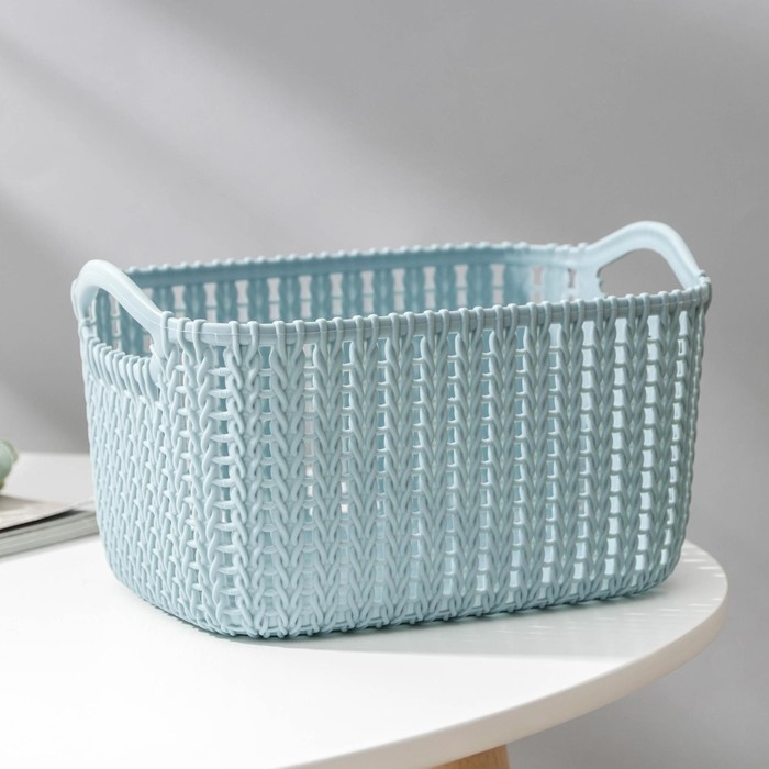 Корзина для хранения с ручками «Плетение», пластик, 24×16×13 см, цвет МИКС Корзина для хранения с ручками «Плетение», пластик, 24×16×13 см, цвет МИКС
