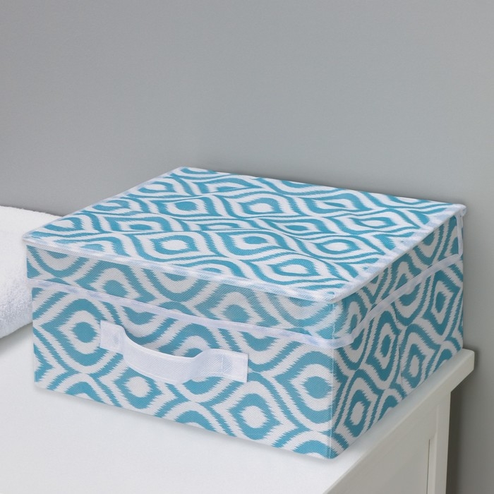 Короб для хранения Доляна «Лагуна», 30×28×15 см, цвет бирюзовый Короб для хранения Доляна «Лагуна», 30×28×15 см, цвет бирюзовый