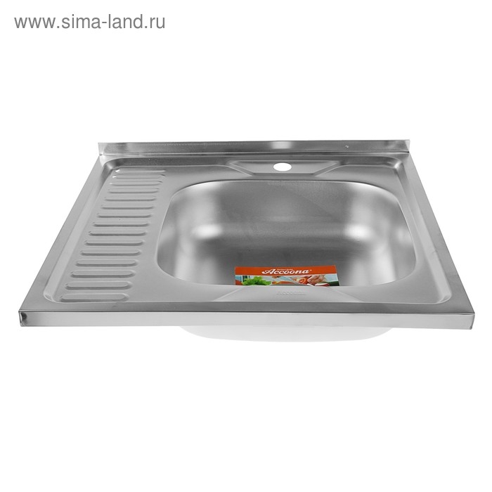 Мойка кухонная Accoona AD6060-R, накладная, правая, толщина 0.4 мм, 600х600х140 мм, матовая Мойка кухонная Accoona AD6060-R, накладная, правая, толщина 0.4 мм, 600х600х140 мм, матовая