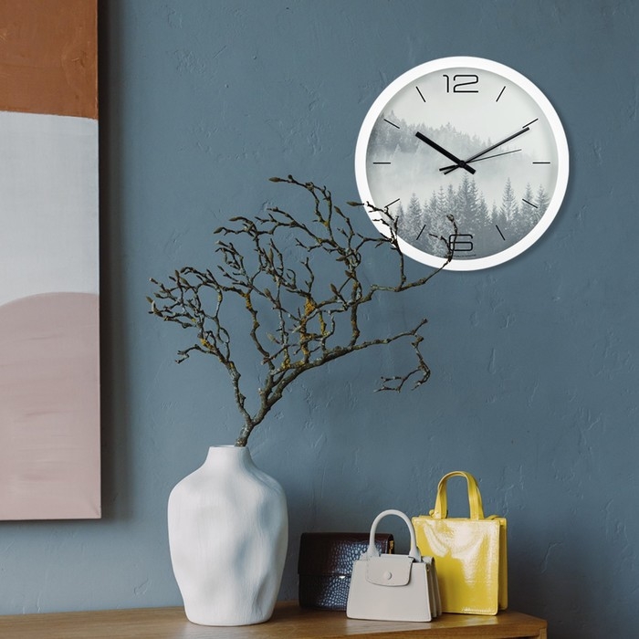 Часы настенные, серия: Интерьер, Часы настенные, серия: Интерьер, "Лес", плавный ход, d-30.5 см