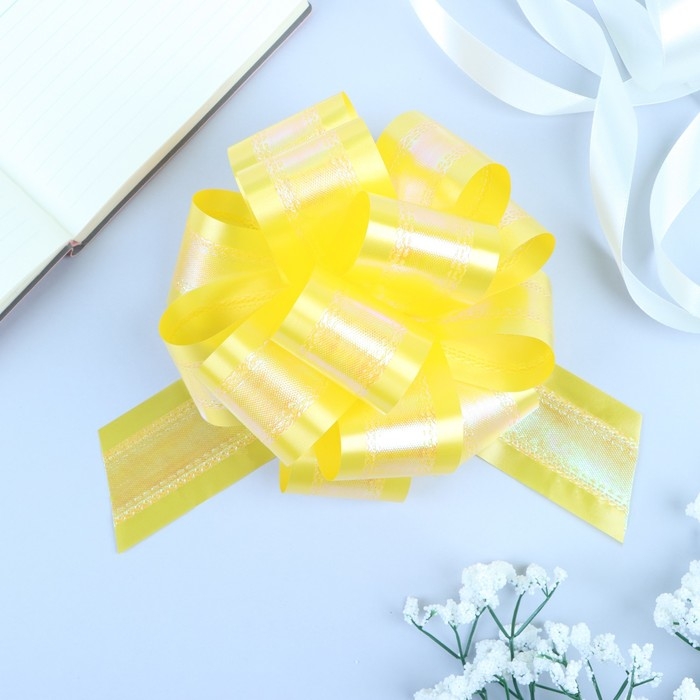 Бант-шар №5 перламутровый, цвет желтый Бант-шар №5 перламутровый, цвет желтый