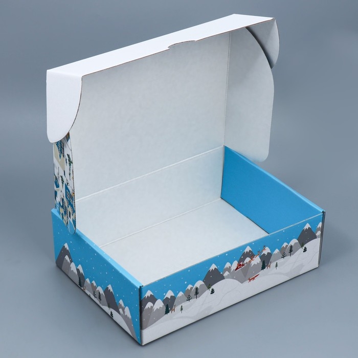 Коробка подарочная новогодняя складная «Город», 30,7 х 22 х 9,5 см, Новый год Коробка подарочная новогодняя складная «Город», 30,7 х 22 х 9,5 см, Новый год