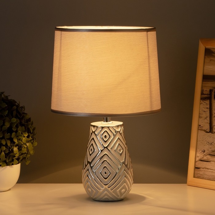 Лампа настольная 16195/1 E14 40Вт серый с серебром 20х20х33 см RISALUX