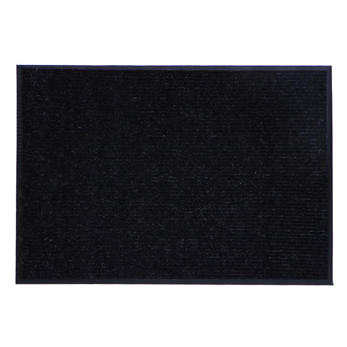 Коврик придверный влаговпитывающий, ребристый, «Стандарт», 90×120 см, цвет чёрный Коврик придверный влаговпитывающий, ребристый, «Стандарт», 90×120 см, цвет чёрный