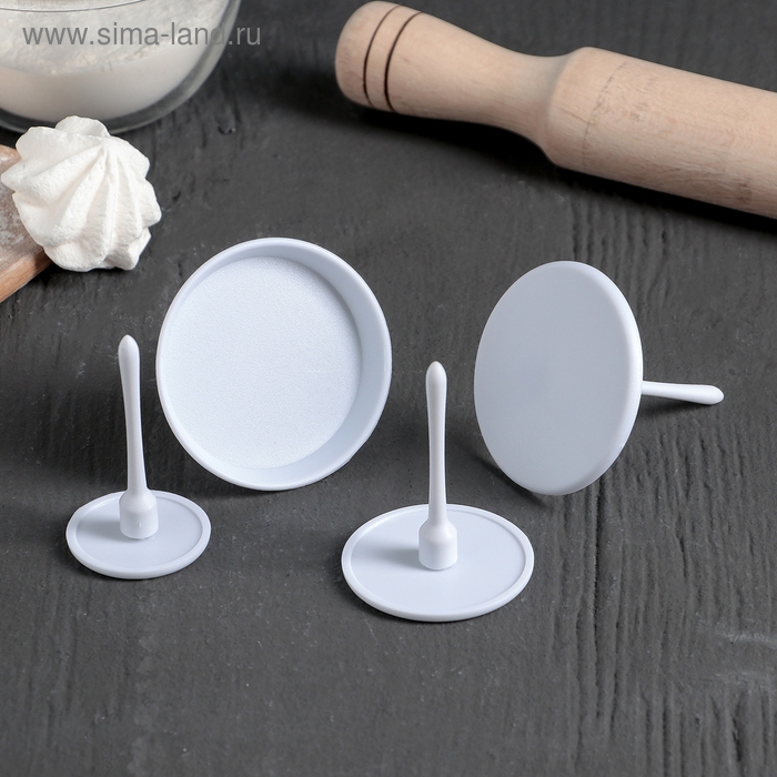 Набор кондитерских гвоздей Доляна, 4 шт, d=3,5/5/6/7 см, цвет белый Набор кондитерских гвоздей Доляна, 4 шт, d=3,5/5/6/7 см, цвет белый