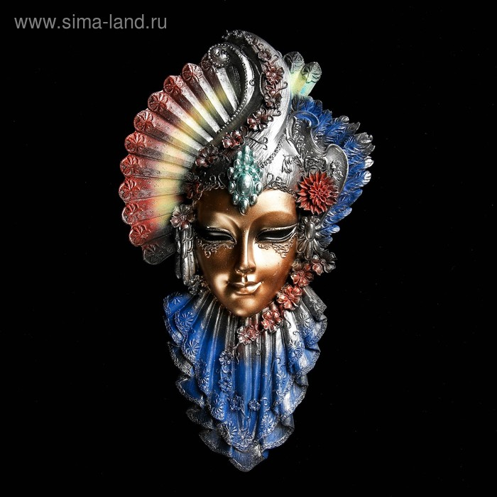 Венецианская маска Венецианская маска "Рубин" золото, 32см МИКС