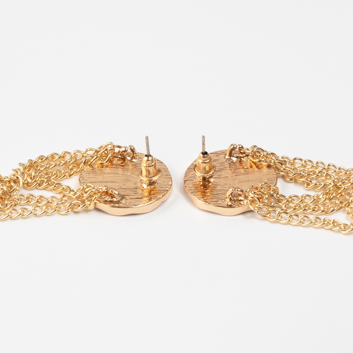 Серьги ассорти «Геометрия» круг с цепочкой, цвет золото Серьги ассорти «Геометрия» круг с цепочкой, цвет золото