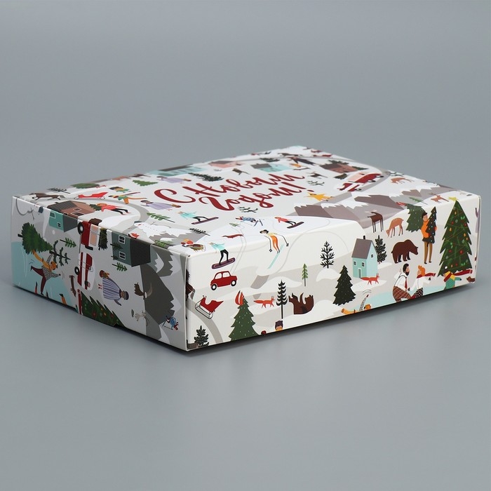 Коробка подарочная новогодняя складная «Новогодние истории», 21 х 15 х 5 см, Новый год Коробка подарочная новогодняя складная «Новогодние истории», 21 х 15 х 5 см, Новый год