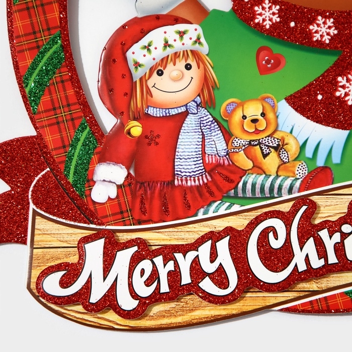 Декоративное украшение (подвеска)  Декоративное украшение (подвеска) "Merry Christmas" 36,5х31,5 см