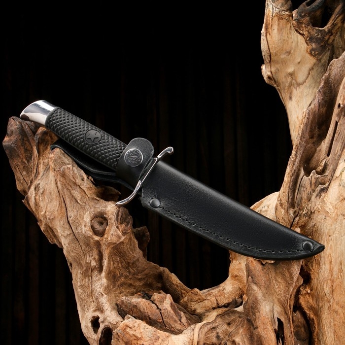 Финка  Финка "Разведчик" сталь - 440, рукоять - сталь, резина, 25 см