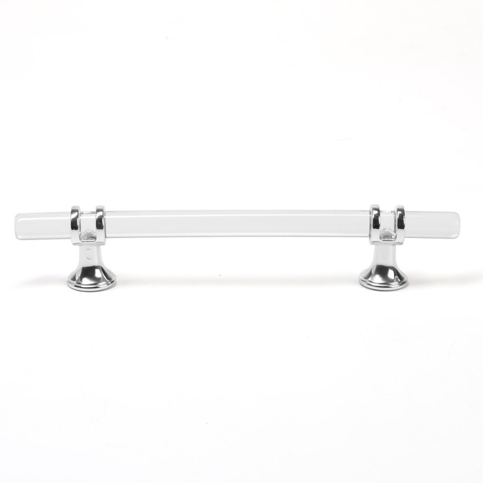 Ручка скоба CAPPIO PK106, м/о 128 мм, D=12 мм, пластик, цвет прозрачный/хром Ручка скоба CAPPIO PK106, м/о 128 мм, D=12 мм, пластик, цвет прозрачный/хром