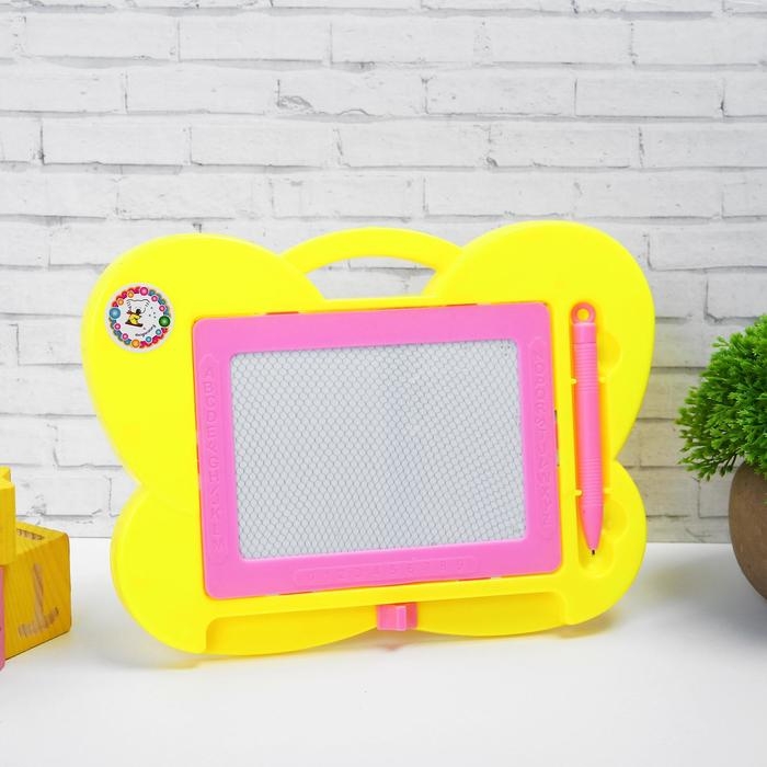 Доска для рисования магнитная «Бабочка» чёрная крошка, цвета МИКС Доска для рисования магнитная «Бабочка» чёрная крошка, цвета МИКС