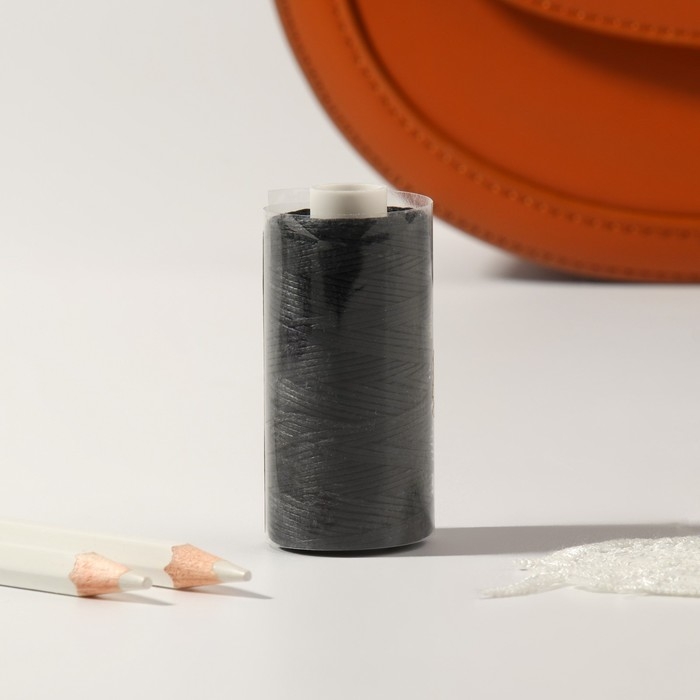 Нитки вощёные, плоские, 150D/16, 0,8 мм, 50 ± 2 м, цвет чёрный Нитки вощёные, плоские, 150D/16, 0,8 мм, 50 ± 2 м, цвет чёрный