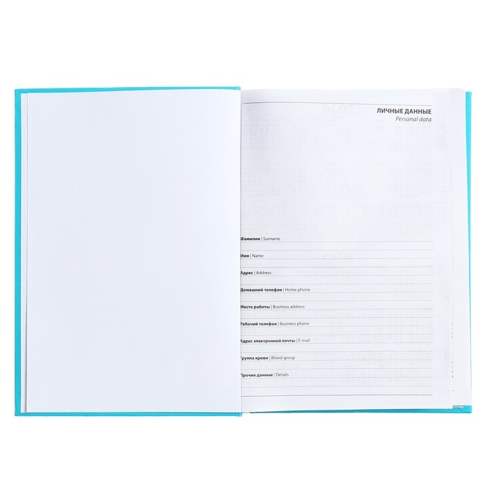 Ежедневник полудатированный на 4 года А5, 192 листа, обложка бумвинил, бирюзовый Ежедневник полудатированный на 4 года А5, 192 листа, обложка бумвинил, бирюзовый