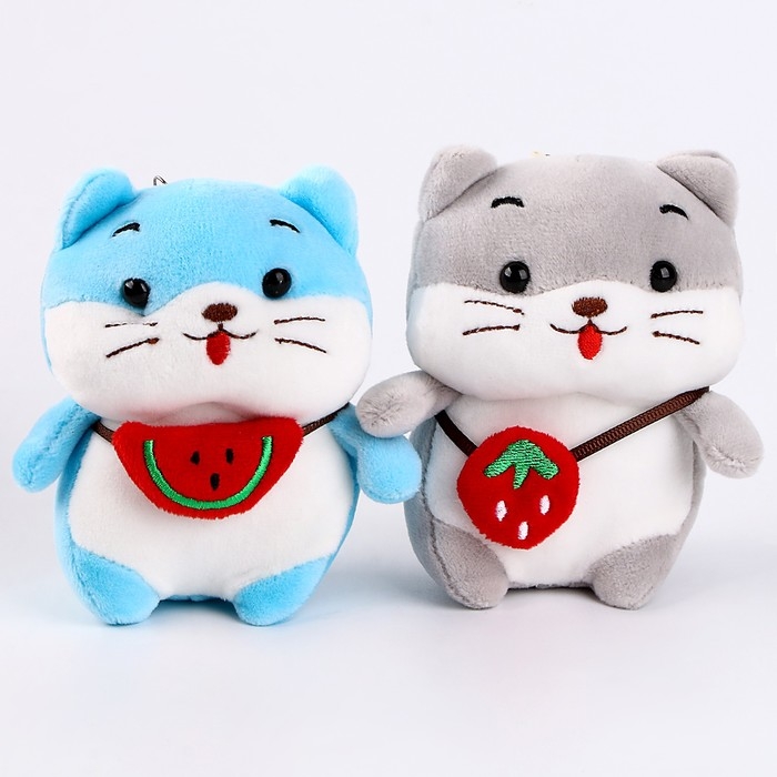 Мягкая игрушка &laquo;Хомяк с фруктиком&raquo; на брелоке, 12 см, цвета МИКС