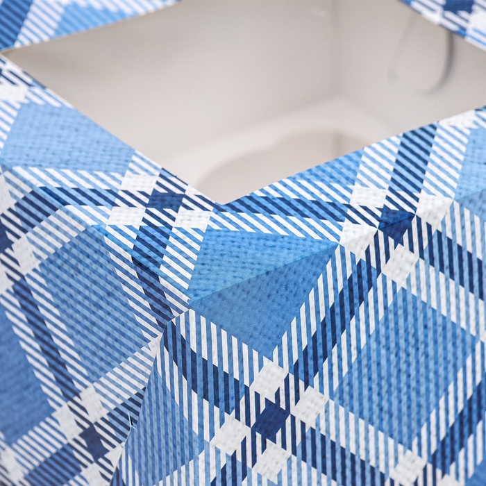 Коробка для 4 капкейков с окном , Коробка для 4 капкейков с окном , "Лучшему мужчине", 16 х 16 х 10 см